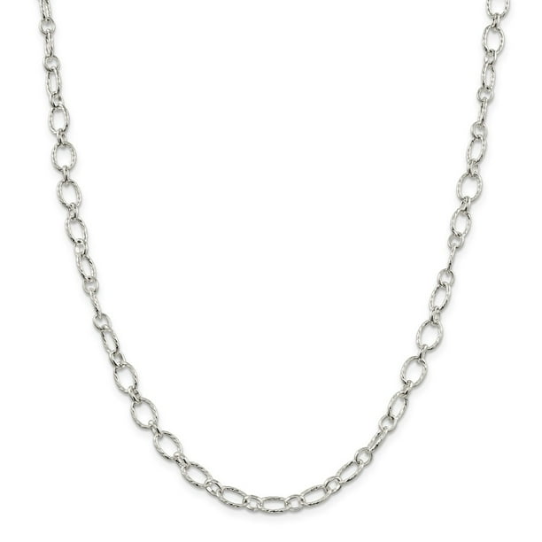 with Secure Lobster Lock Clasp Solid 925 Sterling Silver 6.1mm Fancy Rolo Chain Necklace with Secure Lobster Lock Clasp Solid 925 Sterling Silver 6.1mm Fancy Rolo Chain Necklace
